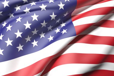 bir Amerika Birleşik Devletleri bayrağı sallayarak 3d render
