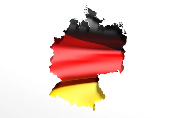 Silueta de mapa alemán con bandera —  Fotos de Stock