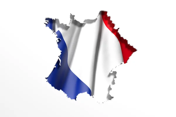 Silhouet van de selecteur van Frankrijk met vlag — Stockfoto