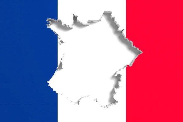 Silhouette de la France carte avec drapeau — Photo