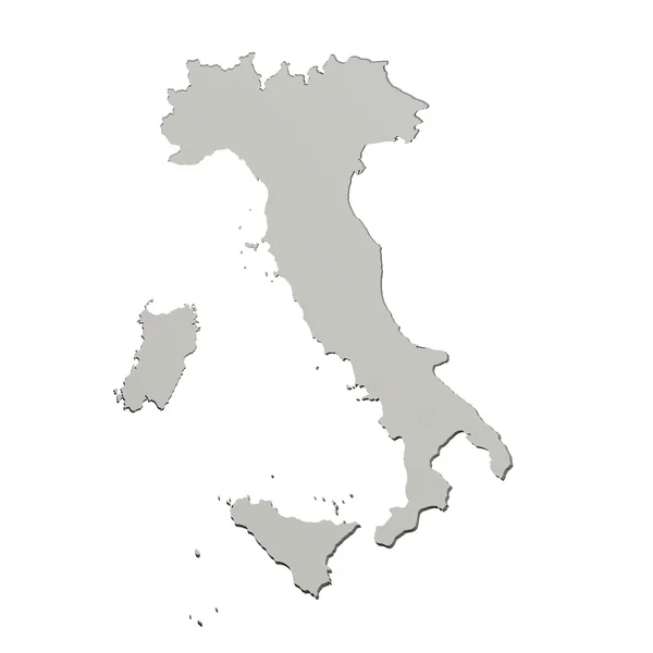 Representación 3d de un mapa de Italia sobre fondo blanco . —  Fotos de Stock