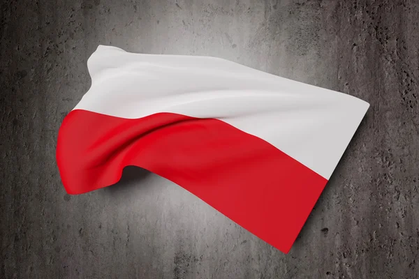 3D-rendering av en Polen flagga — Stockfoto