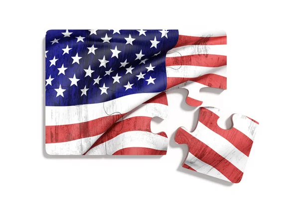 Americal flag on puzzle set — Stock Photo, Image