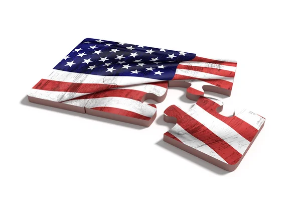 Americal flag on puzzle set — Stock Photo, Image