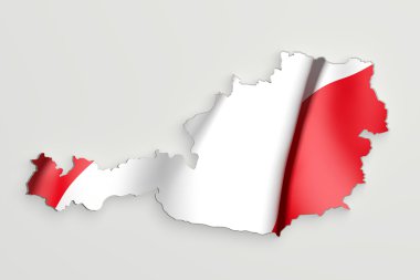 Avusturya harita bayrak ile silüeti