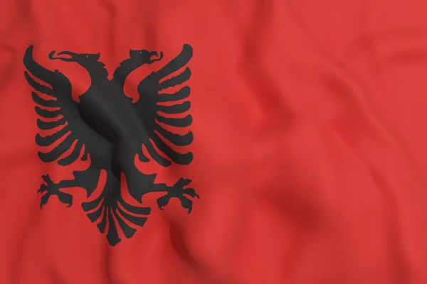 Representación 3d de una bandera de Albania ondeando —  Fotos de Stock