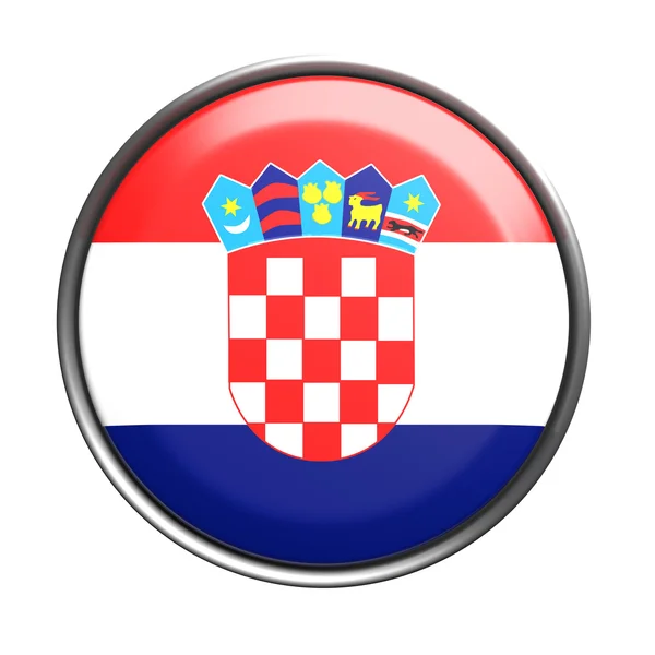 Botón con bandera de Croacia — Foto de Stock