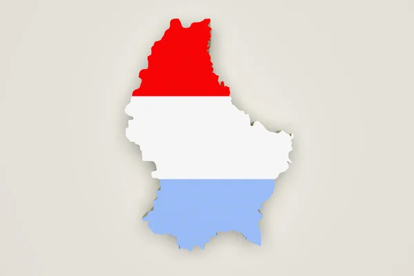 Silhouette von Luxemburg mit Fahne — Stockfoto