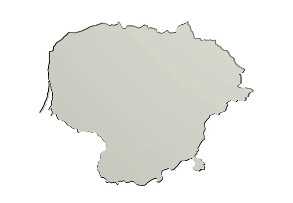 3D-rendering av kartan Litauen på vit bakgrund. — Stockfoto
