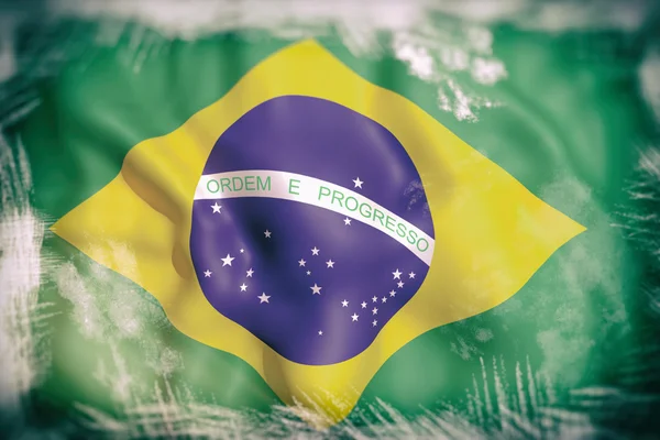 Bandeira Brasileira acenando — Fotografia de Stock