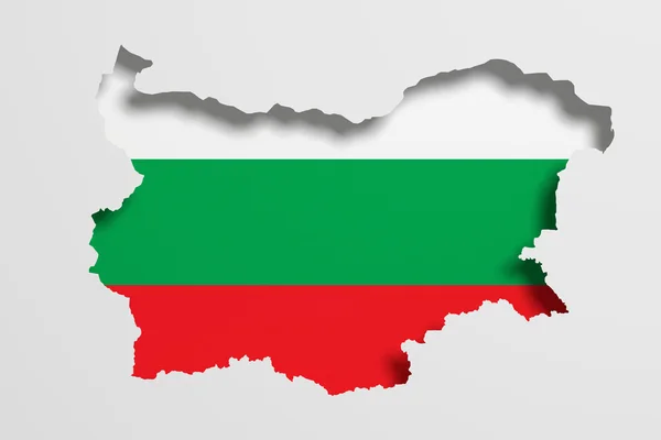 Silhouet van de selecteur van Bulgarije met vlag — Stockfoto