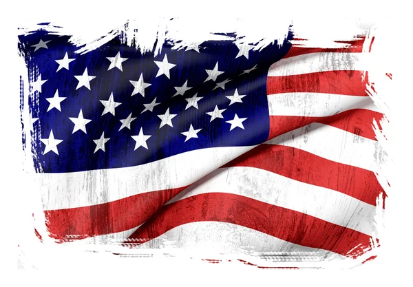 3d rendering of an old and dirty Usa flag waving — Stock Photo, Image