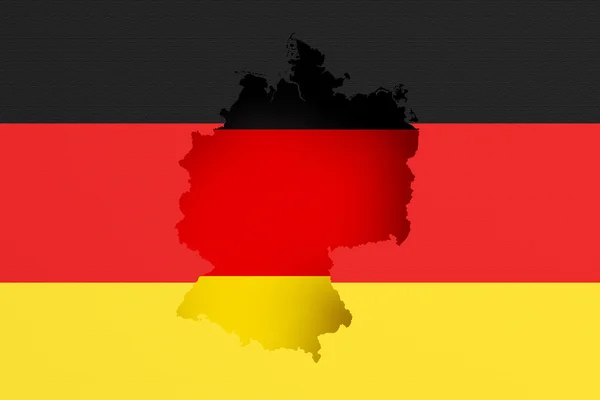 Silueta de Alemania mapa con bandera — Foto de Stock