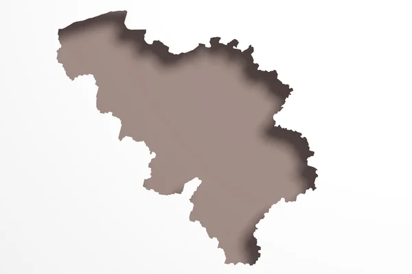 Rendering 3d di una mappa del Belgio su sfondo bianco . — Foto Stock