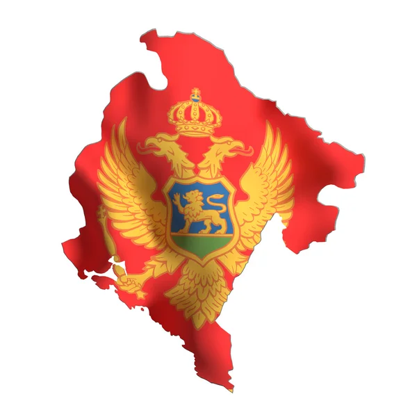 Silhouet van de selecteur van Montenegro met vlag — Stockfoto