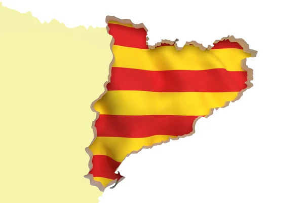 Mapa da Catalunha e bandeira — Fotografia de Stock