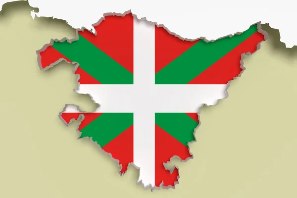 Mapa Baskicko a vlajky — Stock fotografie