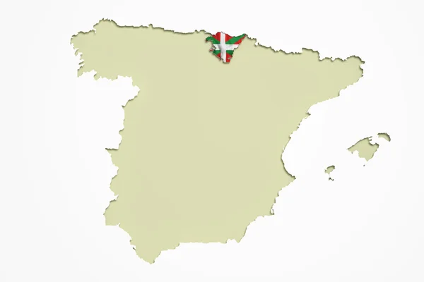 İspanya ve Bask Bölgesi Haritası — Stok fotoğraf