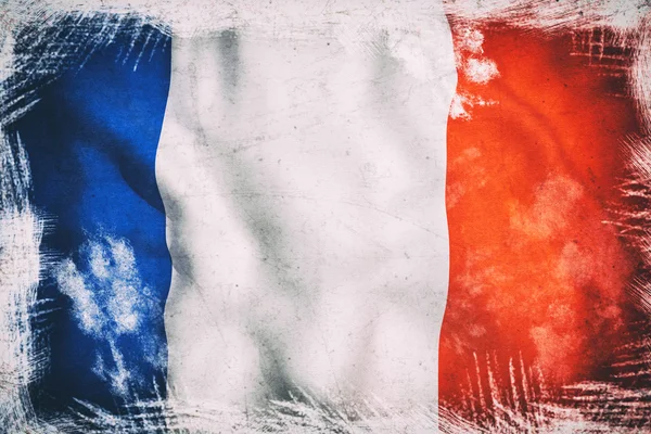 3D vykreslování staré a špinavé vlajka Francie — Stock fotografie