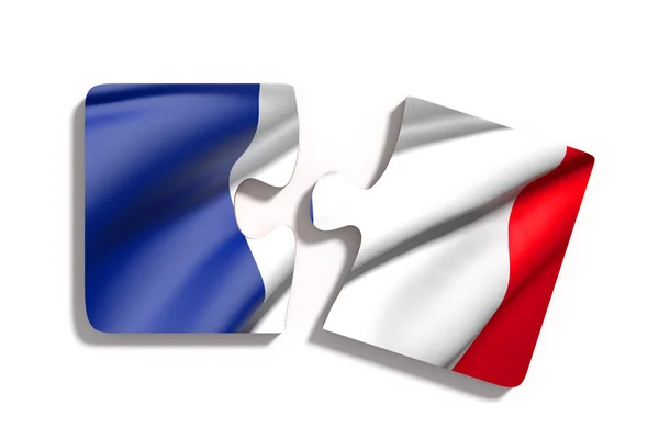 Puzzel van de vlag van Frankrijk — Stockfoto