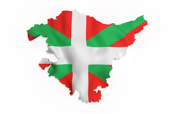 Mapa Baskicko a vlajky — Stock fotografie