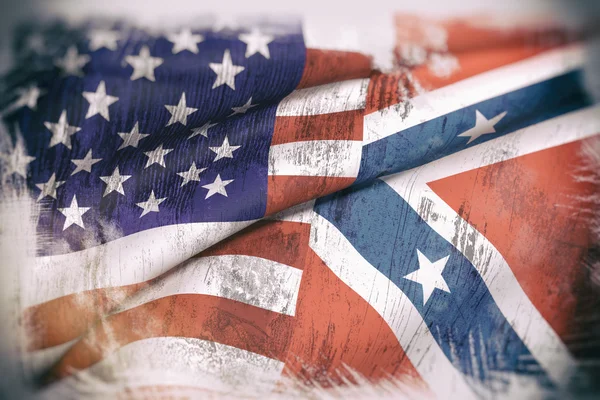 США і прапор Конфедерації — стокове фото