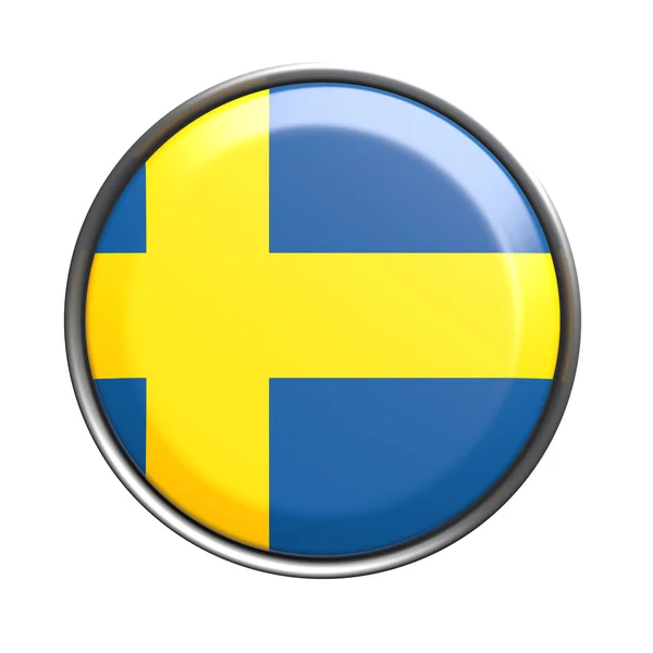 Przycisk z flaga Szwecji — Zdjęcie stockowe