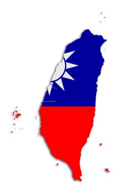3B oluşturma bayrağı ile bir Tayvan Haritası