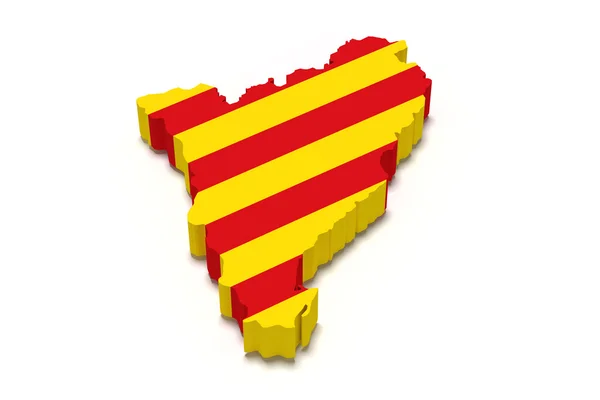 Карта Каталонії та прапор — стокове фото
