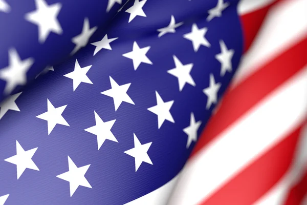 3D renderização de uma bandeira dos Estados Unidos da América acenando — Fotografia de Stock