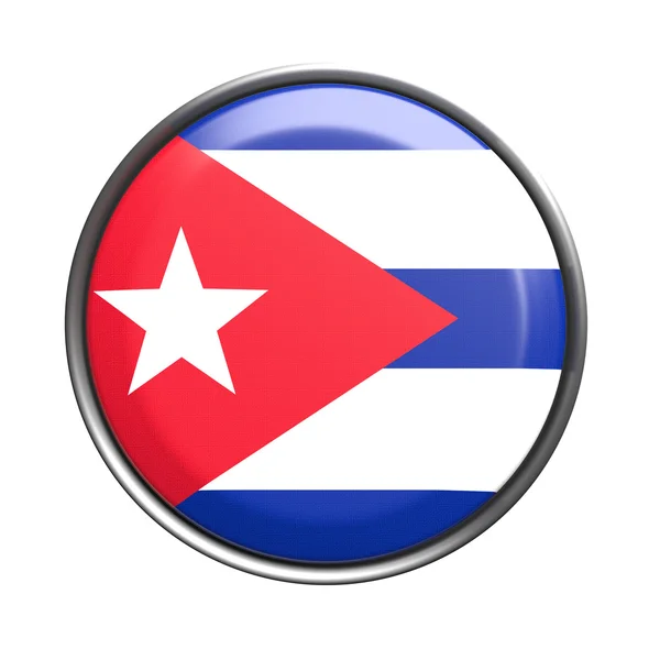 Botón con bandera de Cuba —  Fotos de Stock