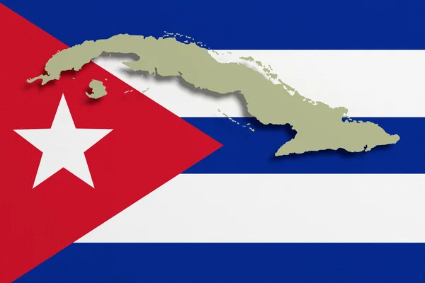 Mappa e bandiera di Cuba — Foto Stock