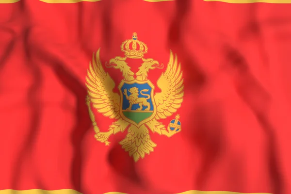 Vykreslování 3D vlajky, Černá Hora — Stock fotografie