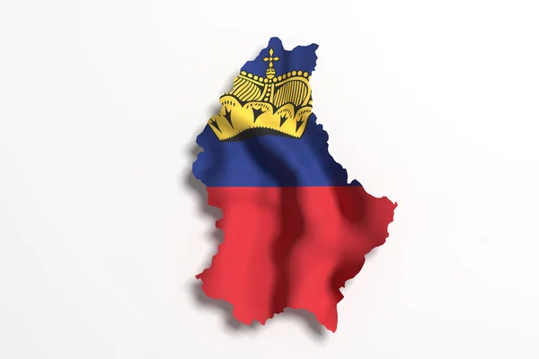 Mapa da silhueta do Liechtenstein com bandeira — Fotografia de Stock
