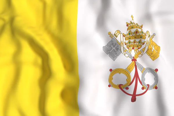 3d rendu d'un drapeau du Vatican agitant — Photo