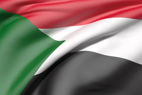 Sudan-Flagge schwenkend — Stockfoto