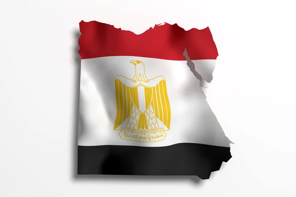 埃及国旗与地图的轮廓 — 图库照片