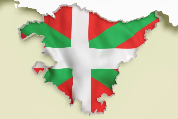 バスク国の旗の地図 — ストック写真