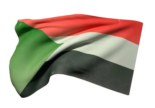 Sudan flag waving — Stock Photo, Image
