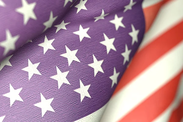 3D renderização de uma bandeira dos Estados Unidos da América acenando — Fotografia de Stock