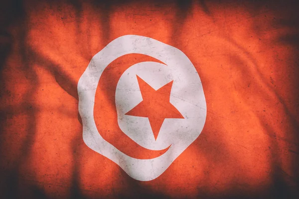 3D-rendering av en Tunisien flagga vajande — Stockfoto