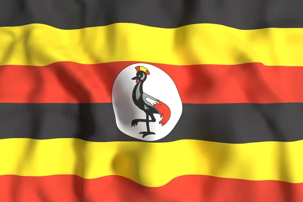 Oeganda vlag zwaaien — Stockfoto