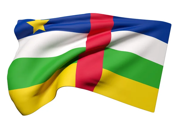 Centralafrikanska republikens flagga vajande — Stockfoto