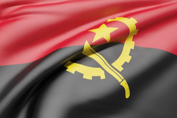 Angola Cumhuriyeti bayrak sallayarak — Stok fotoğraf
