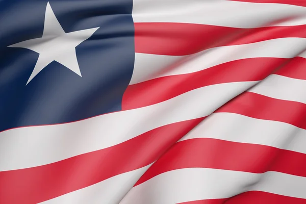 Liberia-Flagge geschwenkt — Stockfoto