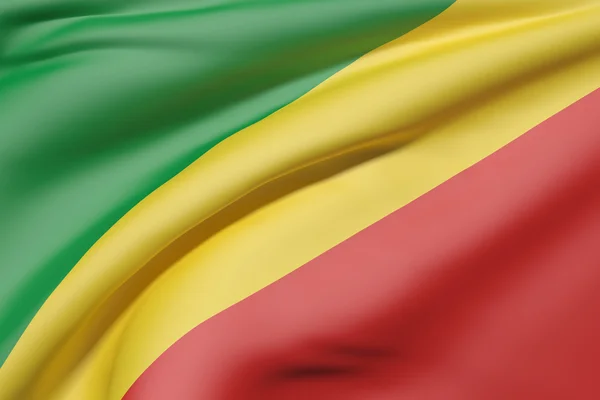 Drapeau de la République du Congo agitant — Photo