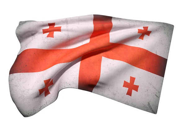 3d representación de una bandera de Georgia — Foto de Stock