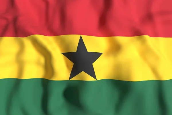 Drapeau de la République du Ghana agitant — Photo
