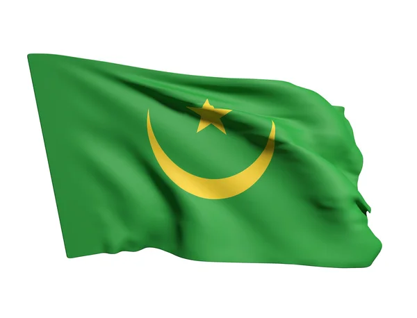 Απόδοσης 3D της Μαυριτανίας σημαία κυματίζει — Φωτογραφία Αρχείου
