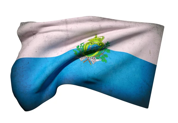 San Marino Flagge schwenken — Stockfoto